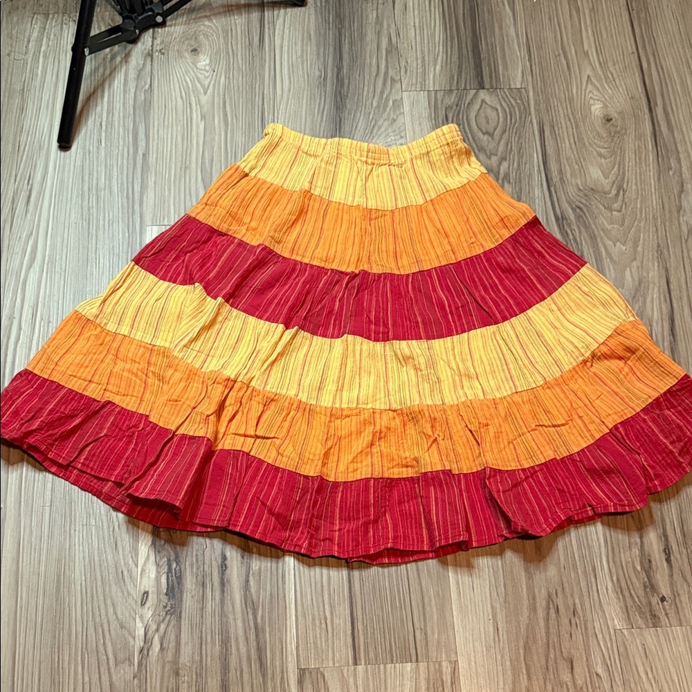Gymboree Striped Circle Skirt in Red, Orange & Yellow